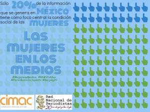 Sólo 20% de la información que se genera en México tiene como foco central la condición de las mujeres.